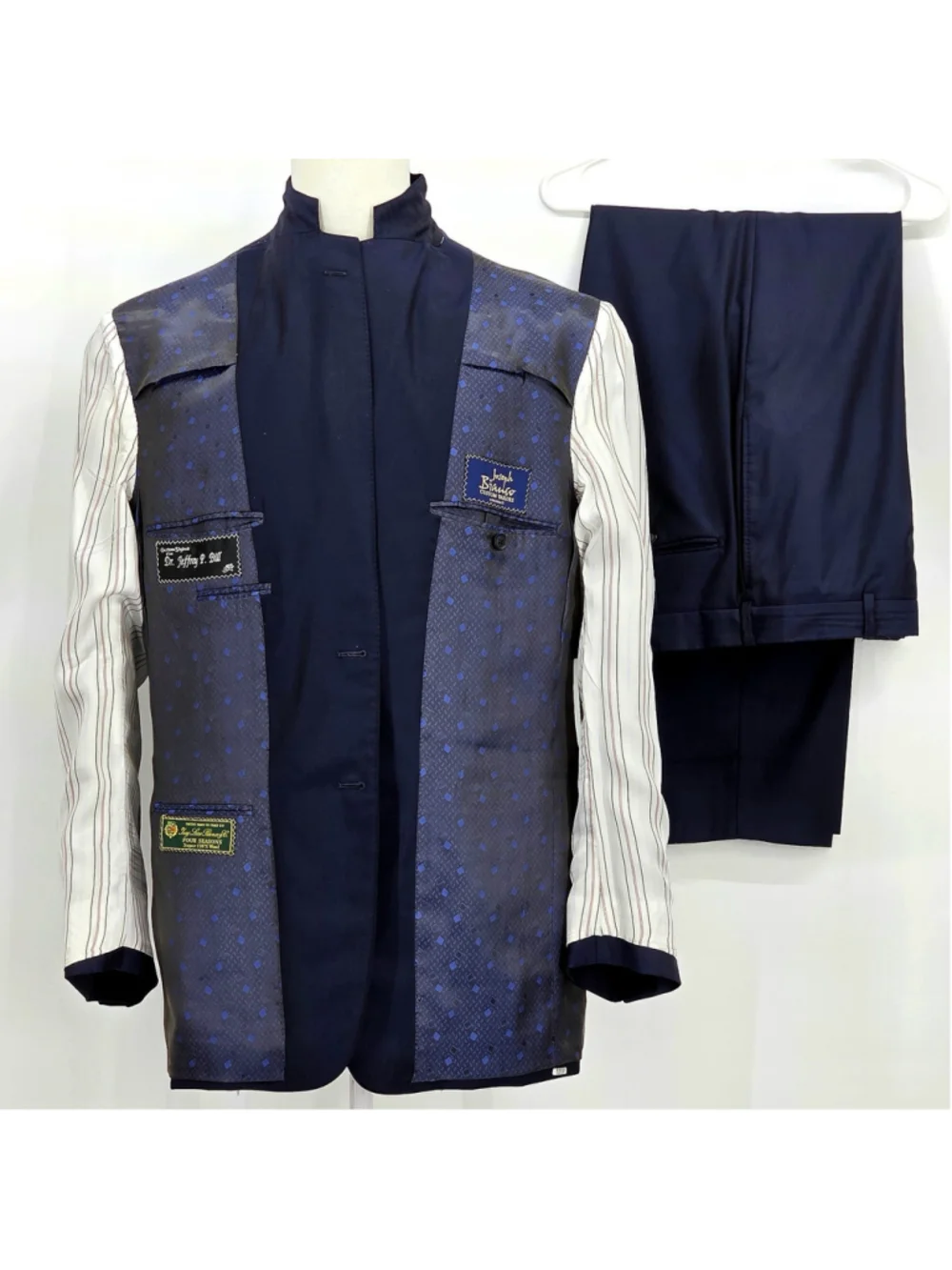 Loro Piana Super 130s Wool Suit Men 44R Navy 2 Piece Custom Tailored USA - Picture 6 of 16